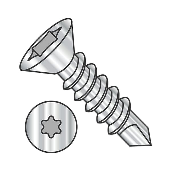 Usa Industrials Self-Drilling Screw, #8-18 x 2 in, Plain 18-8 Stainless Steel Flat Head Torx Drive BULK-SCRW-11020 - main